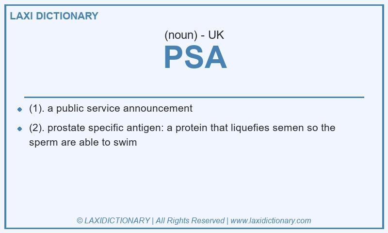 Definition PSA in British English