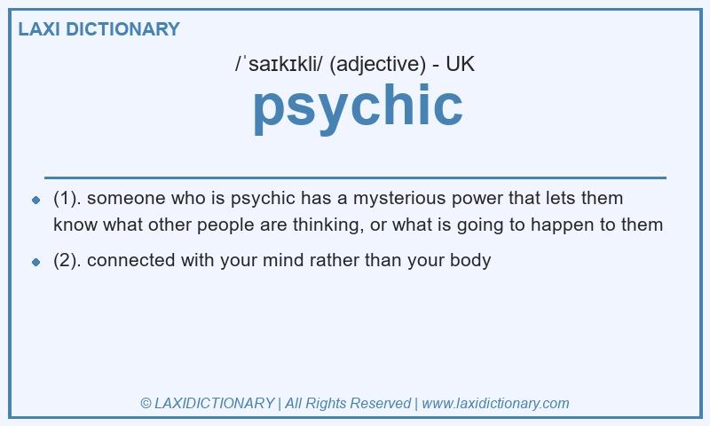 Definition psychic in British English