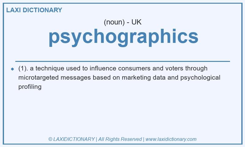 Definition psychographics in British English