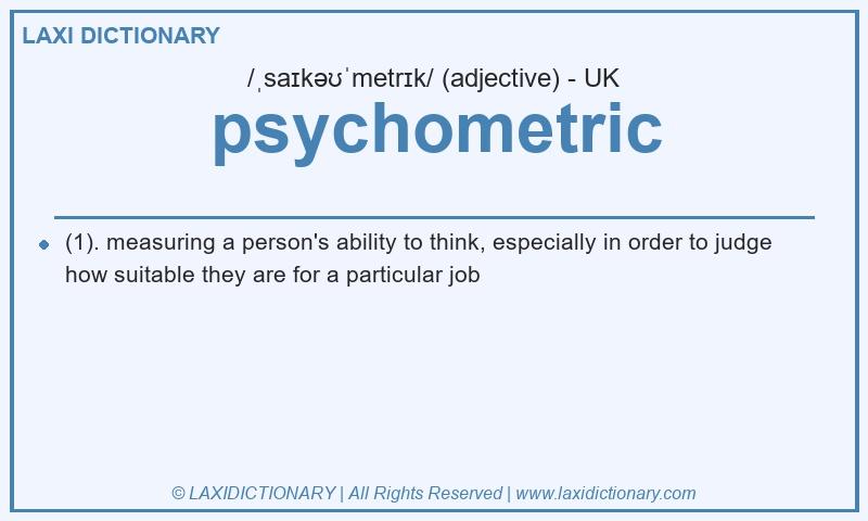 Definition psychometric in British English