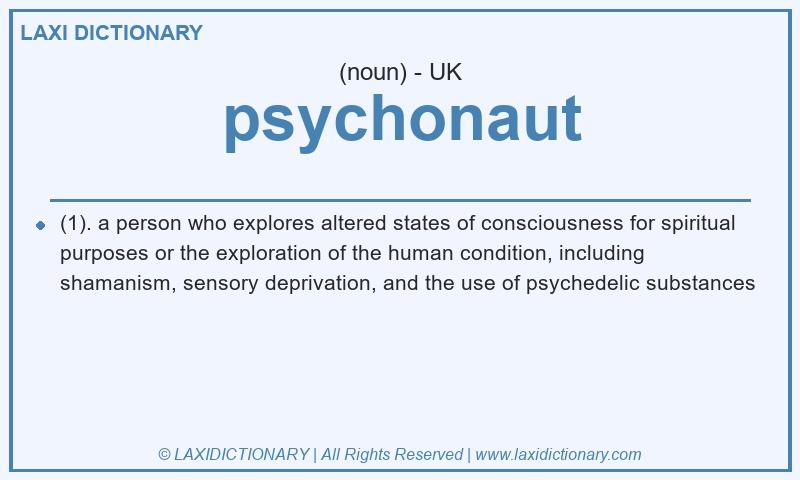 Definition psychonaut in British English