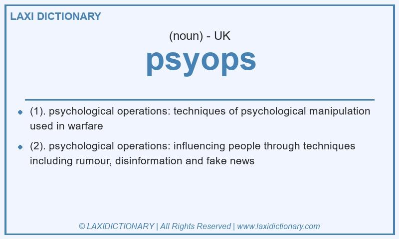 Definition psyops in British English