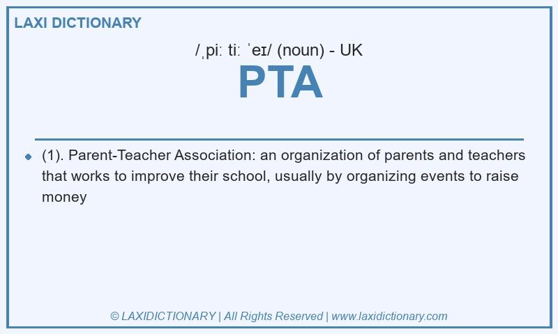 Definition PTA in British English