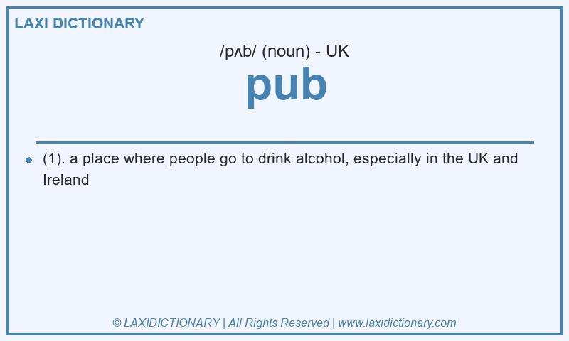 Definition pub in British English