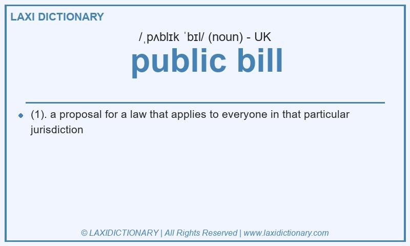 Definition public bill in British English