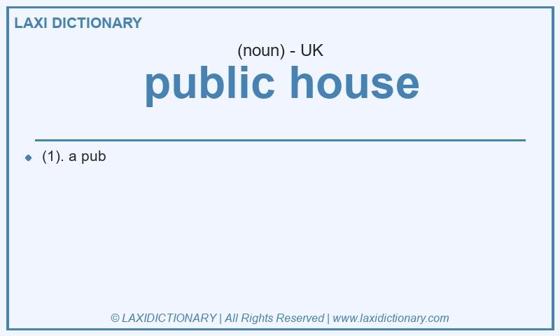 Definition public house in British English