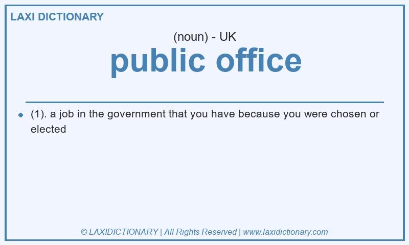 Definition public office in British English