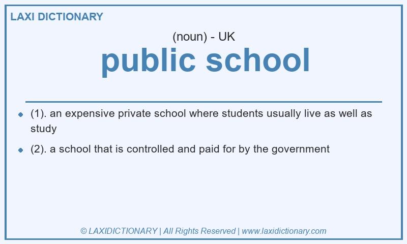 Definition public school in British English
