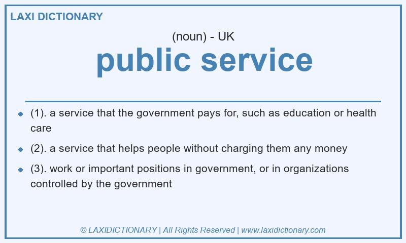 Definition public service in British English