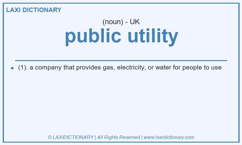 Definition public utility in British English