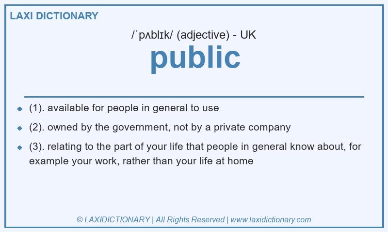 Definition public in British English
