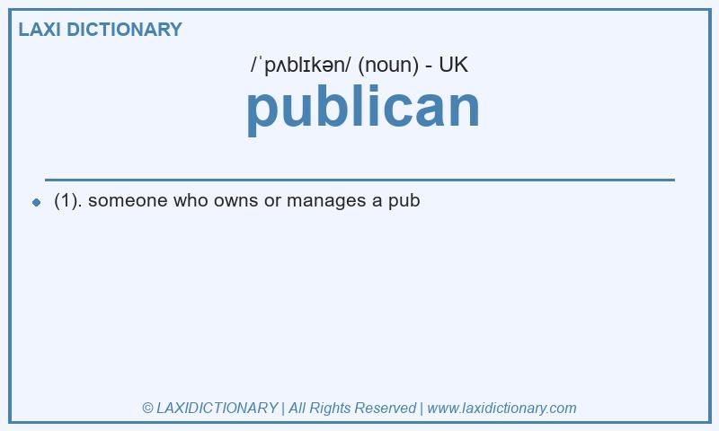 Definition publican in British English
