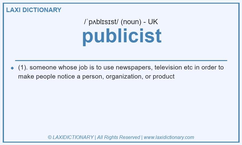 Definition publicist in British English