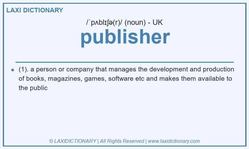Definition publisher in British English