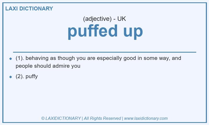 Definition puffed up in British English
