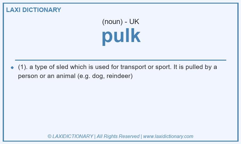 Definition pulk in British English