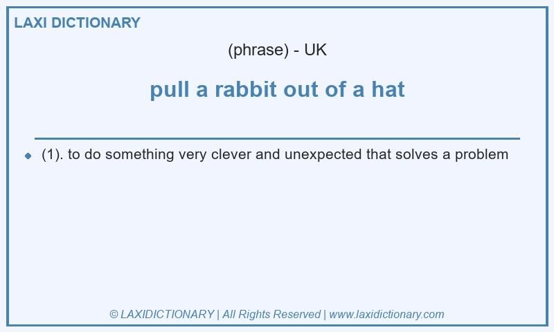 Definition pull a rabbit out of a hat in British English
