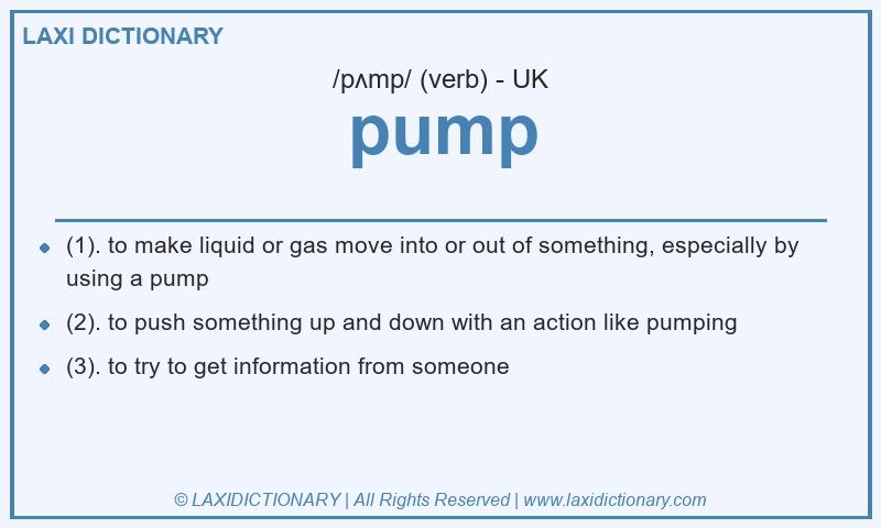 Definition pump in British English