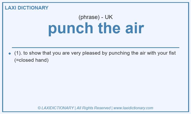 Definition punch the air in British English