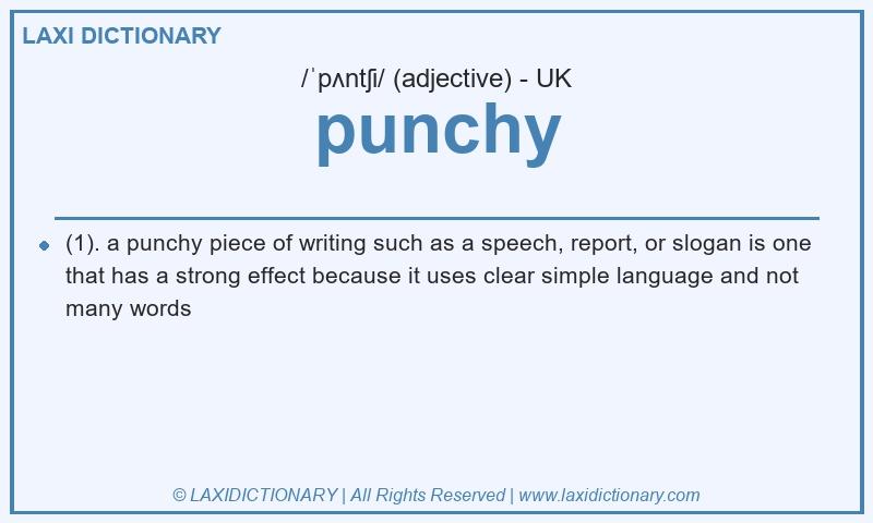 Definition punchy in British English