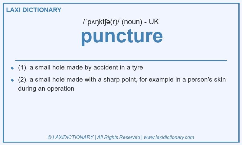 Definition puncture in British English