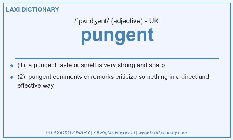 Definition pungent in British English