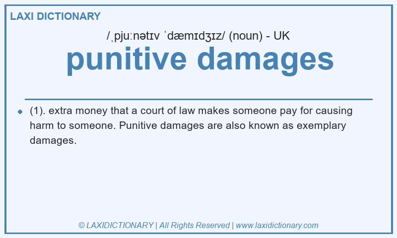 Definition punitive damages in British English