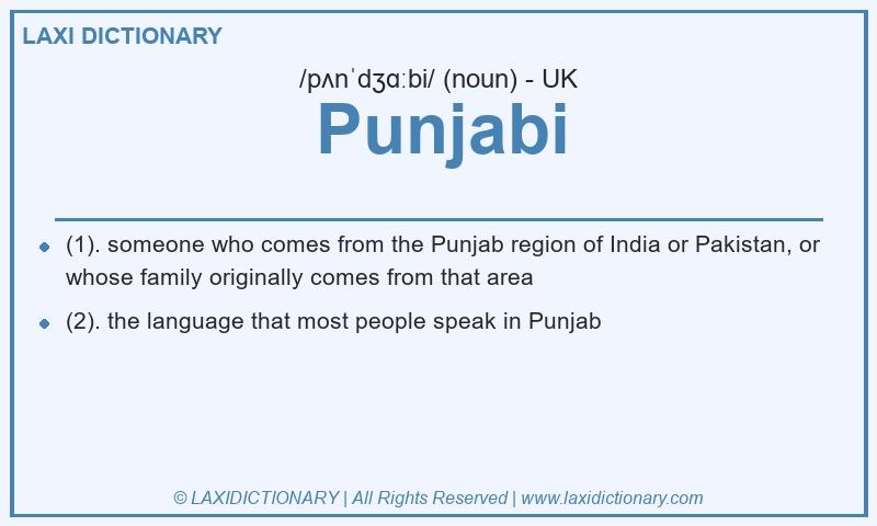 Definition Punjabi in British English