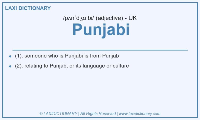 Definition Punjabi in British English