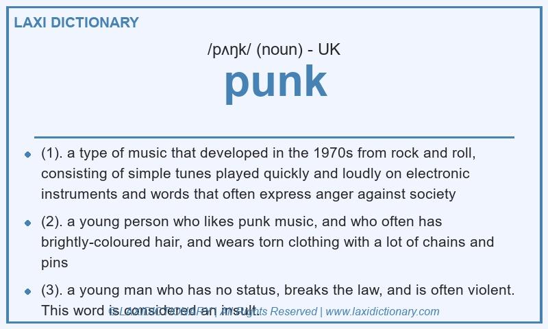 Definition punk in British English