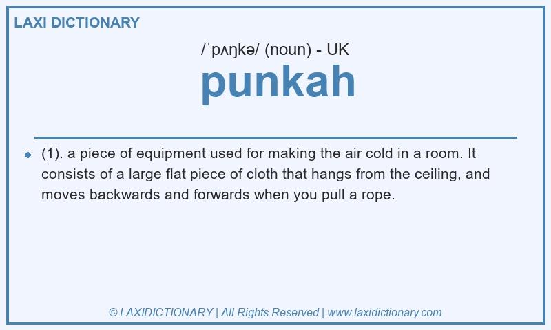 Definition punkah in British English