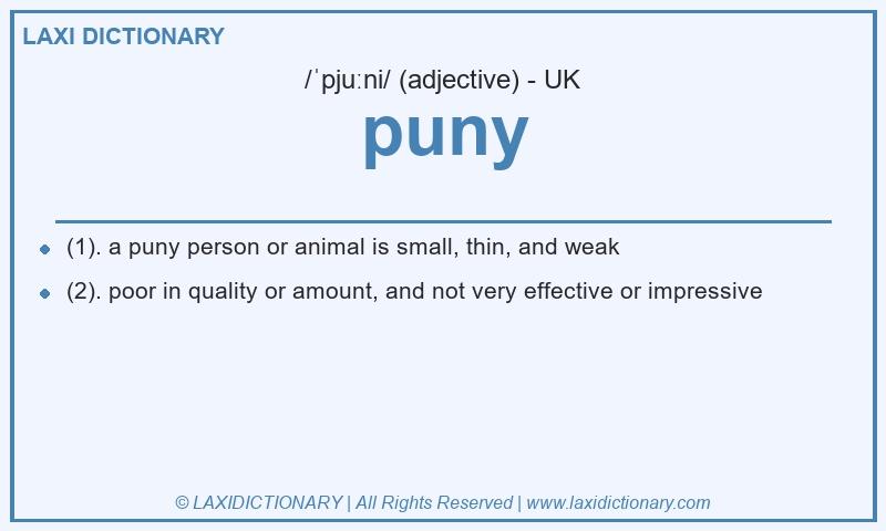 Definition puny in British English