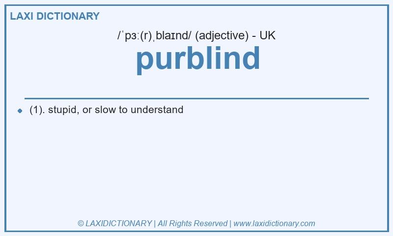 Definition purblind in British English