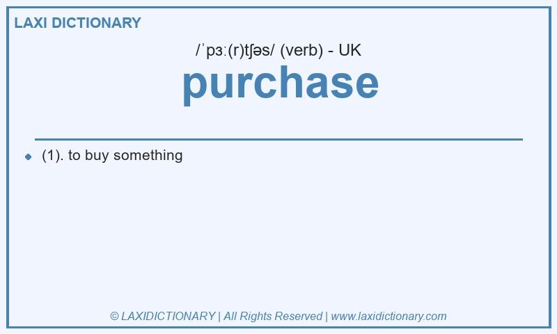 Definition purchase in British English