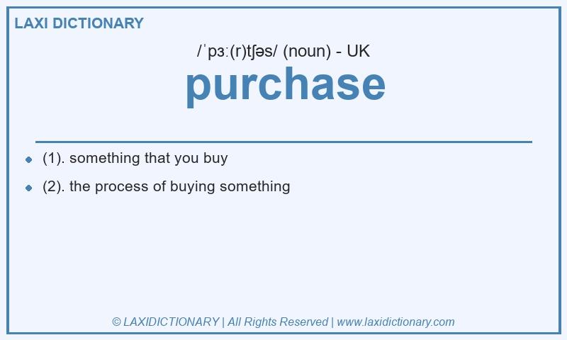 Definition purchase in British English