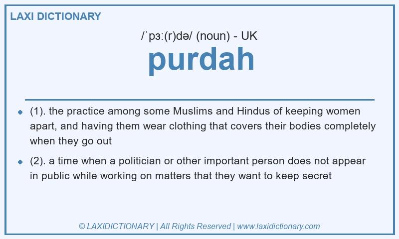 Definition purdah in British English