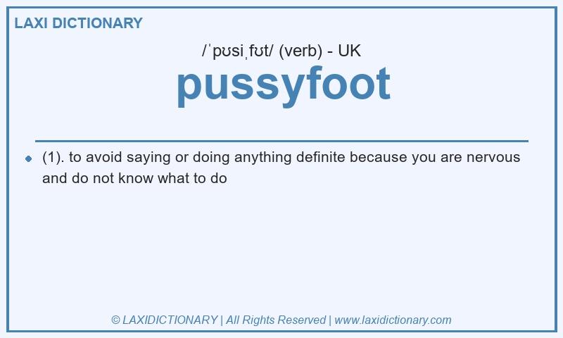 Definition pussyfoot in British English