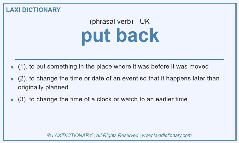 Definition put back in British English