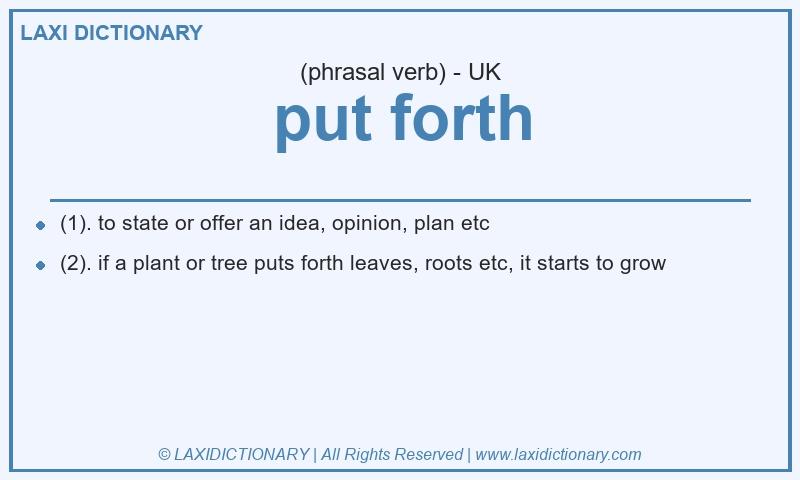 Definition put forth in British English