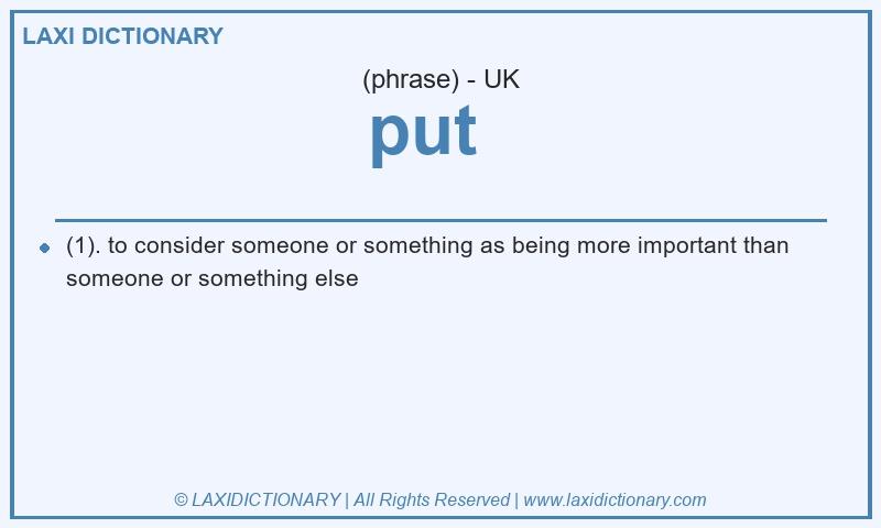 Definition put   in British English