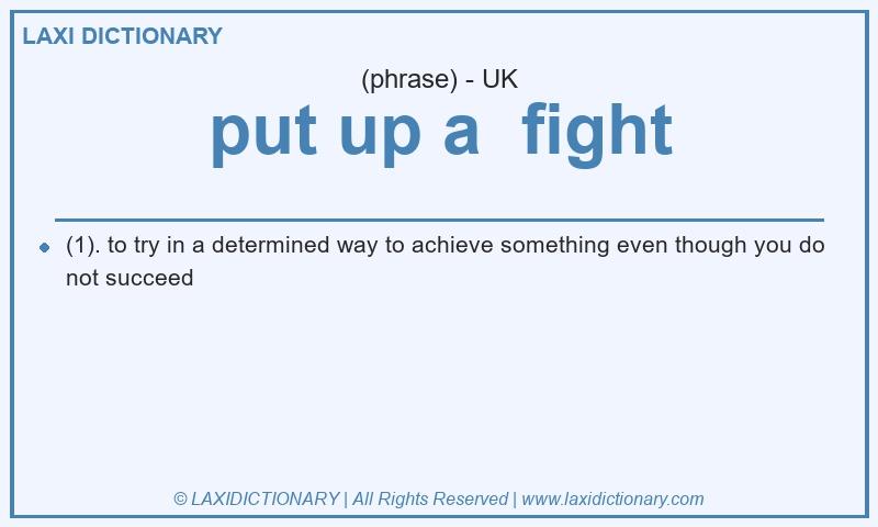 Definition put up a fight in British English