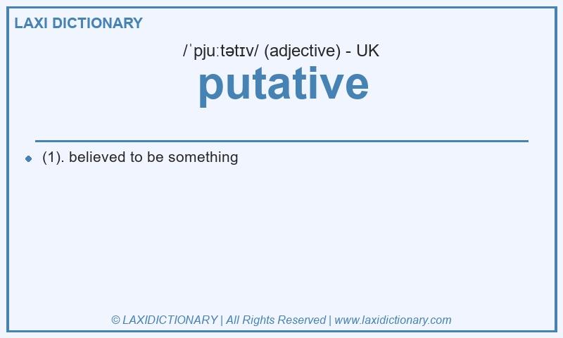 Definition putative in British English