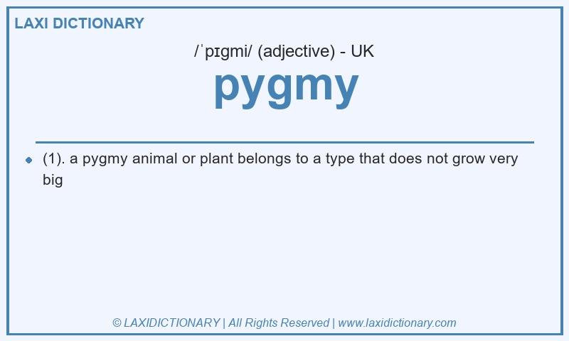 Definition pygmy in British English