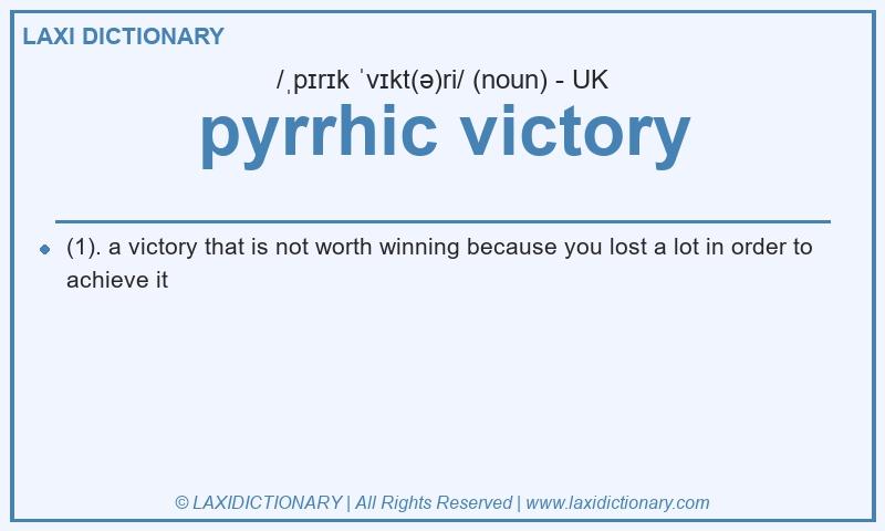 Definition pyrrhic victory in British English