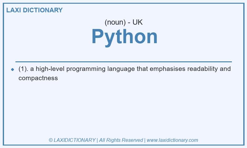 Definition Python in British English
