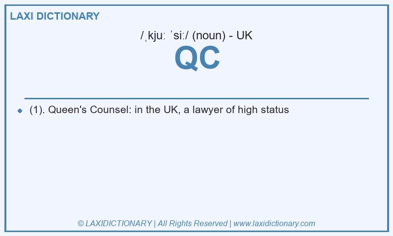 Definition QC in British English