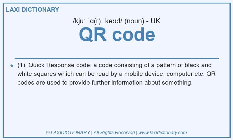 Definition QR code in British English