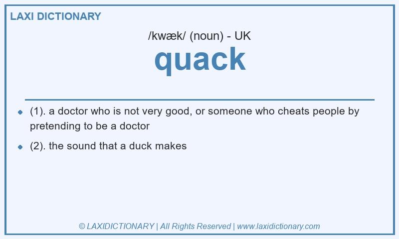 Definition quack in British English