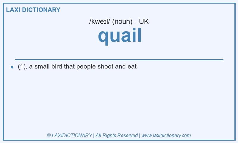 Definition quail in British English