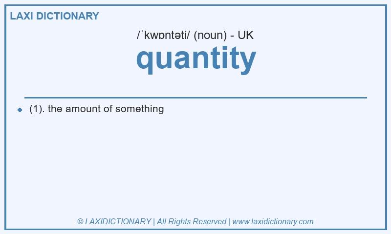 Definition quantity in British English